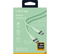 Кабель VOLTME USB2.0 Powerlink Moss CTC 5A, USB-С - USB-C 1.8M Зеленый C2039