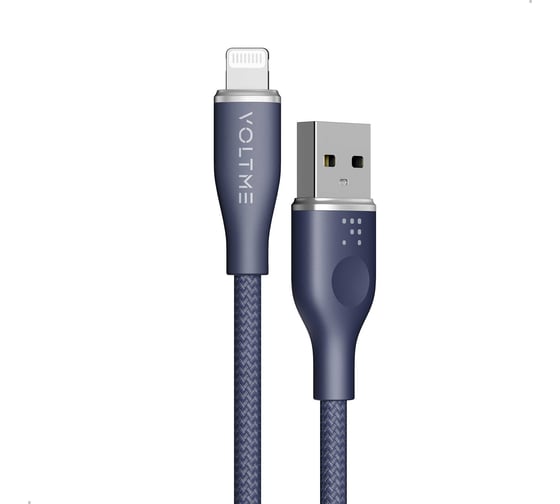 Кабель VOLTME USB2.0 Powerlink Rugg ATL 2.4A, Lightning- USB-A, 1.2м, синий, C2109