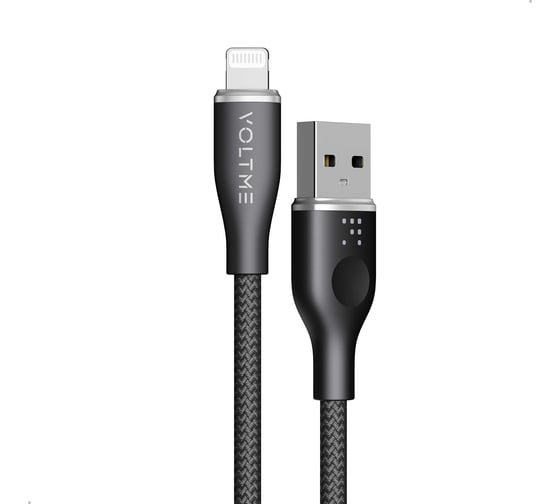 Кабель VOLTME USB2.0 Powerlink Rugg ATL 2.4A, Lightning- USB-A, 1.2м, черный, C2108