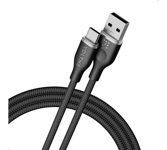 Кабель VOLTME USB2.0 Powerlink Rugg ATC 3A, USB-С - USB-A, 60W, 1.8м, черный, C2045 1