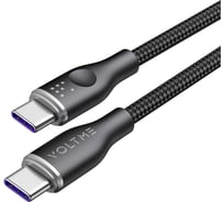 Кабель VOLTME USB2.0 Powerlink Rugg Lite CTC 5A, USB-С - USB-C, 100W, 1.2м, черный C2329