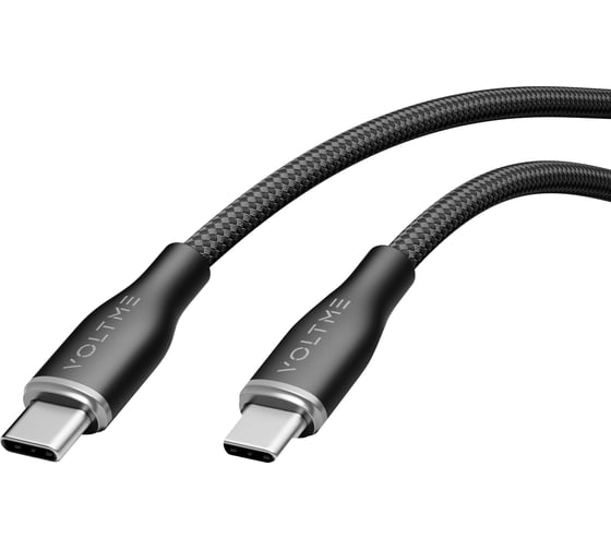 Кабель VOLTME USB2.0 Powerlink Rugg Lite CTC 5A, USB-С - USB-C, 100W, 1.2м, черный C2329