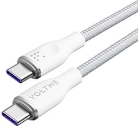 Кабель VOLTME USB2.0 Powerlink Rugg Lite CTC 5A, USB-С - USB-C, 100W, 1.2м, белый C2330