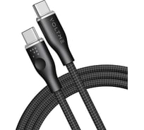 Кабель VOLTME USB2.0 Powerlink Rugg Lite CTC 5A, USB-С - USB-C, 100W, 2м, черный C1332