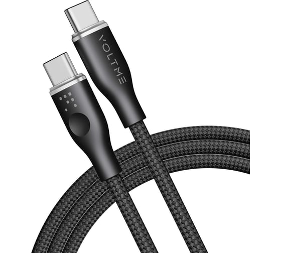 Кабель VOLTME USB2.0 Powerlink Rugg Lite CTC 5A, USB-С - USB-C, 100W, 2м, черный C1332