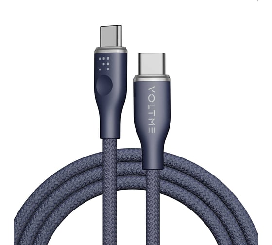 Кабель VOLTME USB2.0 Powerlink Rugg CTC 3A, USB-С - USB-C, 60W, 1м, синий, C2050 1