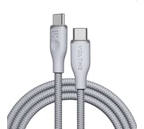 Кабель VOLTME USB2.0 Powerlink Rugg CTC 3A, USB-С - USB-C, 60W, 1м, серый, C2052