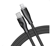 Кабель VOLTME USB2.0 Powerlink Rugg CTL 3A, Lightning- USB-C, 2м, черный, C2083