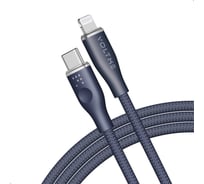 Кабель VOLTME USB2.0 Powerlink Rugg CTL 3A, Lightning- USB-C, 1.2м, синий, C2080