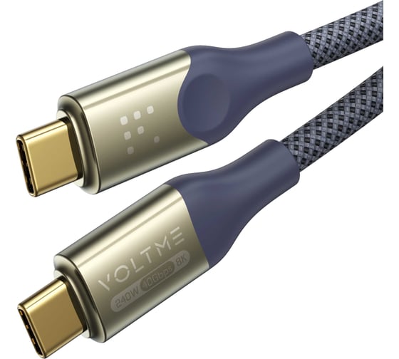 Кабель VOLTME USB4.0 Powerlink Utron CTC 240W PD3.1 8K 60Hz 1.2M Синий C2199