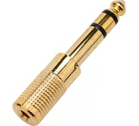 Аудио переходник Cablexpert Jack6.3(M) на Jack3.5(F) стерео, цвет золотой, пакет, A-63M-35F