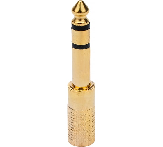 Аудио переходник Cablexpert Jack6.3(M) на Jack3.5(F) стерео, цвет золотой, пакет, A-63M-35F