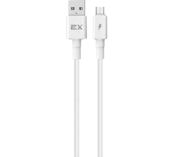 Кабель USB-MicroUSB Exployd для зарядки телефона 2A 1M круглый белый EX-K-1149 1