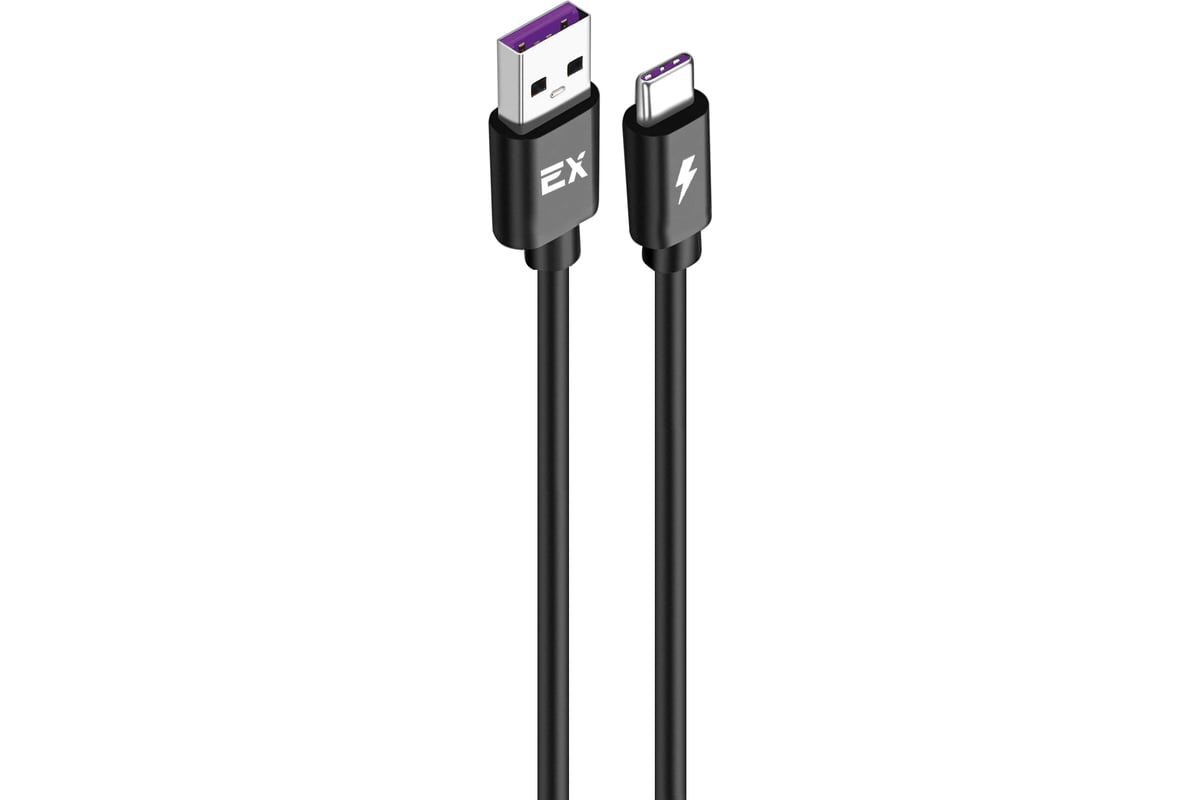 Кабель USB-Type-C Exployd для зарядки телефона 5A 1M 25W круглый черный  EX-K-1141 - выгодная цена, отзывы, характеристики, фото - купить в Москве и  РФ