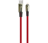 Кабель USB-8-pin Exployd для зарядки телефона 2,1A 1M плоский красный EX-K-1037
