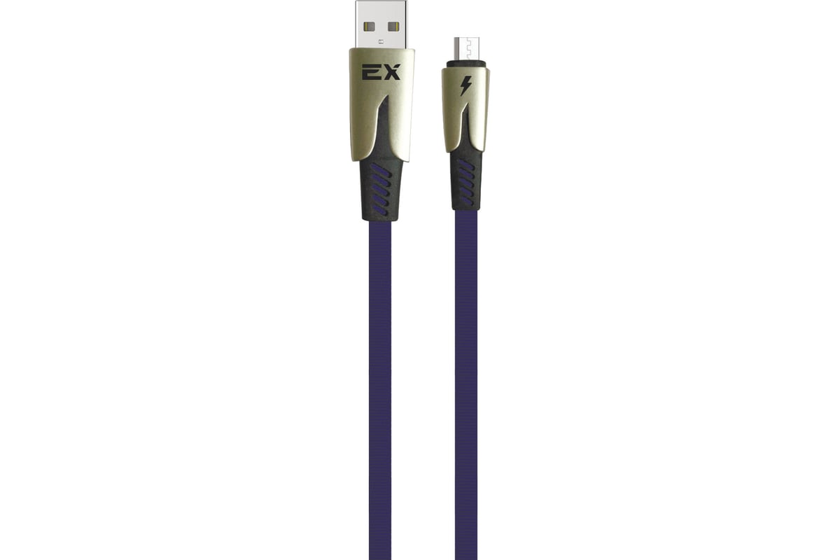 Кабель USB-MicroUSB Exployd для зарядки телефона 2,1А 1М плоский синий  EX-K-1035 - выгодная цена, отзывы, характеристики, фото - купить в Москве и  РФ