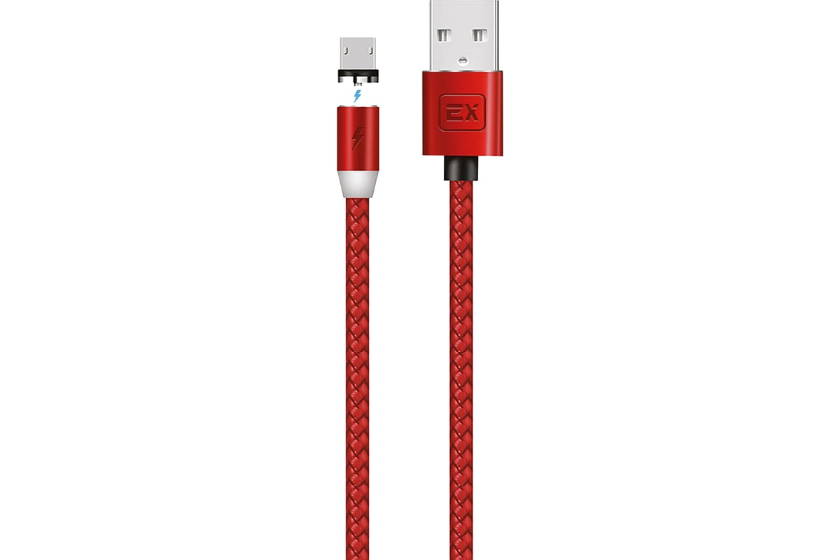 Кабель USB-MicroUSB Exployd для зарядки телефона 2.1 A 2M Magnetic красный  EX-K-952 - выгодная цена, отзывы, характеристики, фото - купить в Москве и  РФ