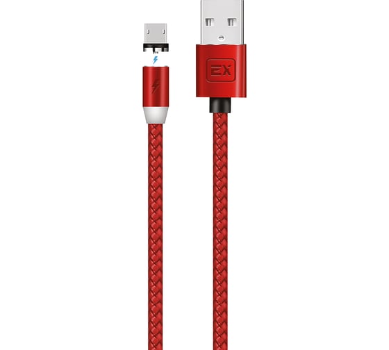 Кабель USB-MicroUSB Exployd для зарядки телефона 2.1 A 2M Magnetic красный EX-K-952