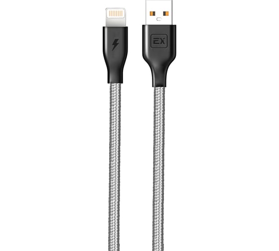 Кабель USB-8-pin 1A Exployd для зарядки телефона 1M круглый серый EX-K-496