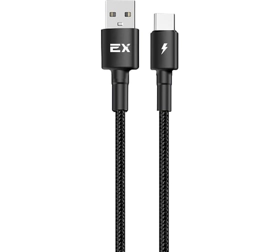 Кабель USB-Type-C 2A Exployd для зарядки телефона 1M круглый черный EX-K-1158