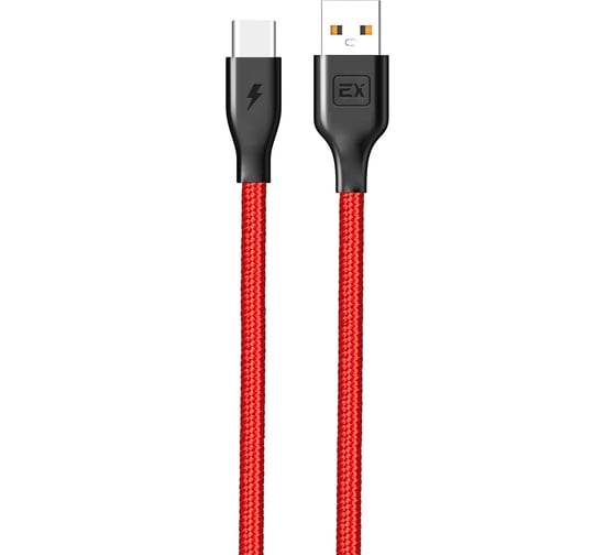 Кабель USB-Type-C 1A Exployd для зарядки телефона 1M круглый красный EX-K-500 1