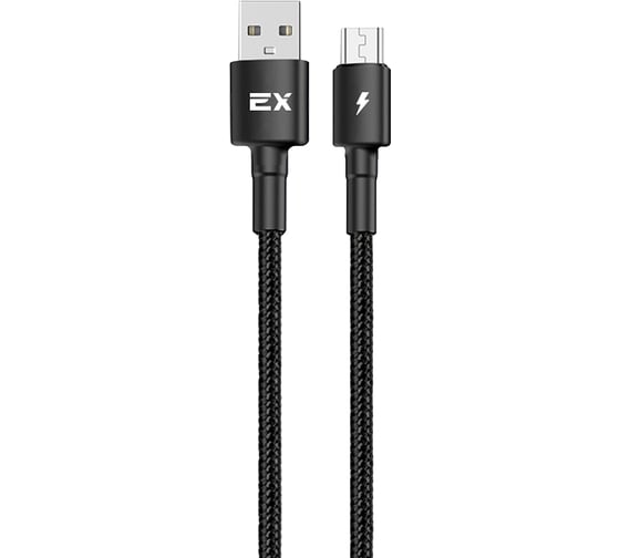 Кабель USB-MicroUSB 2A Exployd для зарядки телефона 1M круглый черный EX-K-1154 1
