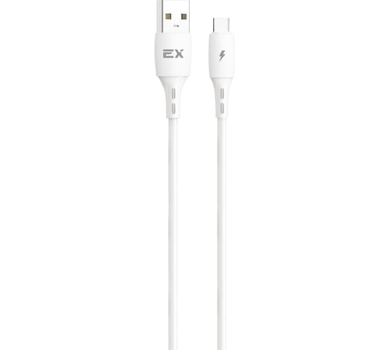 Кабель USB-Type-C 2A Exployd для зарядки телефона 1M круглый белый EX-K-1007 1