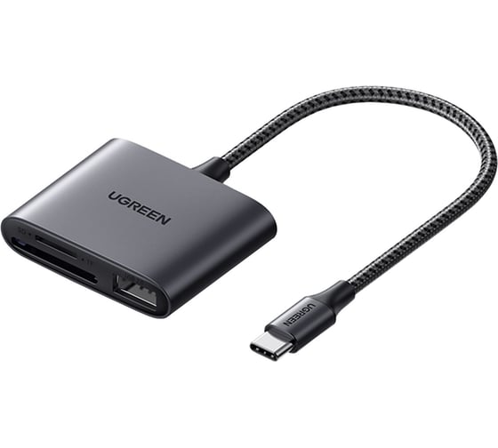 Кардридер Ugreen CM387 USB-C к SD/TF, USB 2.0, цвет серый космос () 80798
