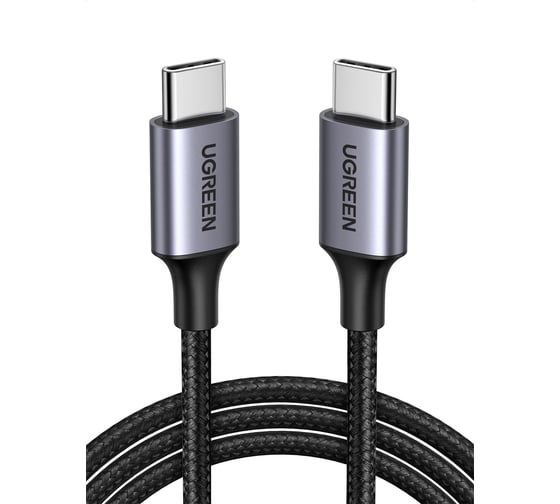 Кабель Ugreen US261 Type C to Type C 3A PD 60W в оплетке 2 м, цвет черный 50152