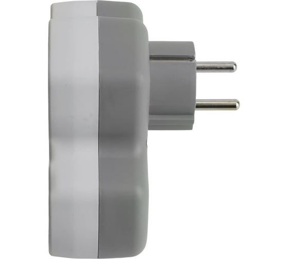 Разветвитель сетевой STEKKER 2-местный с/з ADP16-15-20, 250V, 16A и USB+Type C на 2.4А, белый/серый, 50071