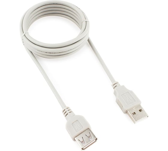 Кабель-удлинитель Cablexpert USB2.0, AM/AF, медь, 1.8м, серый, пакет, CC-USB2-AMAF-6-N 1
