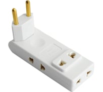 Разветвитель сетевой STEKKER плоский поворотный 4-местный б/з ADP10-24-21, 250В, 10A, белый, 50069