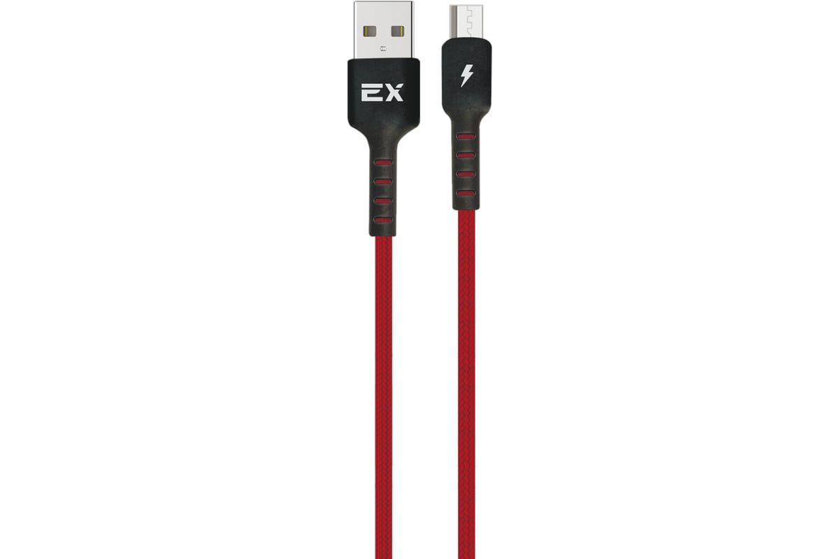 Кабель USB-MicroUSB 2A Exployd для зарядки телефона 1M круглый красный  EX-K-1013 - выгодная цена, отзывы, характеристики, фото - купить в Москве и  РФ