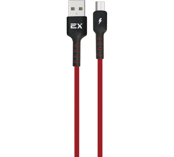 Кабель USB-MicroUSB 2A Exployd для зарядки телефона 1M круглый красный EX-K-1013