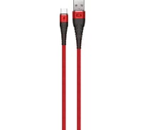 Кабель USB-Type-C 2,1A Exployd для зарядки телефона 1M круглый красный EX-K-823