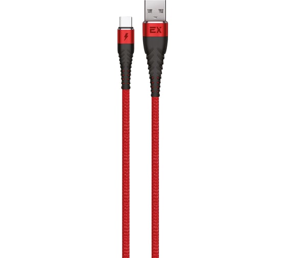 Кабель USB-Type-C 2,1A Exployd для зарядки телефона 1M круглый красный EX-K-823 1