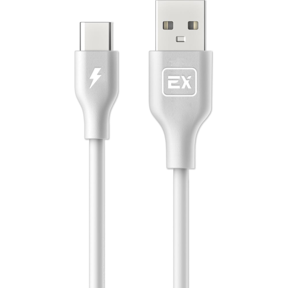 Exployd Кабель для зарядки телефона USB-Type-C 1A 0,2 M круглый белый  EX-K-734 - выгодная цена, отзывы, характеристики, фото - купить в Москве и  РФ