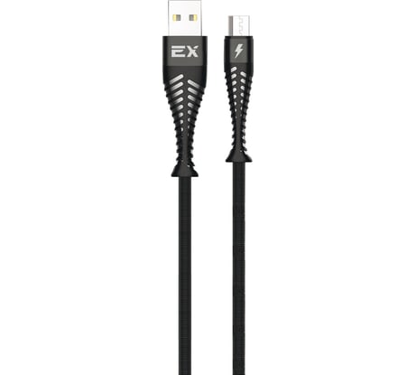 Кабель USB-MicroUSB 2A Exployd для зарядки телефона 1M круглый черный EX-K-1017
