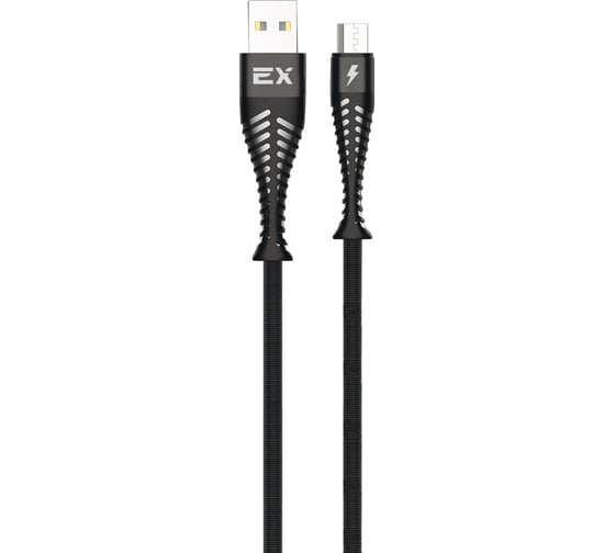 Кабель USB-MicroUSB 2A Exployd для зарядки телефона 1M круглый черный EX-K-1017 1