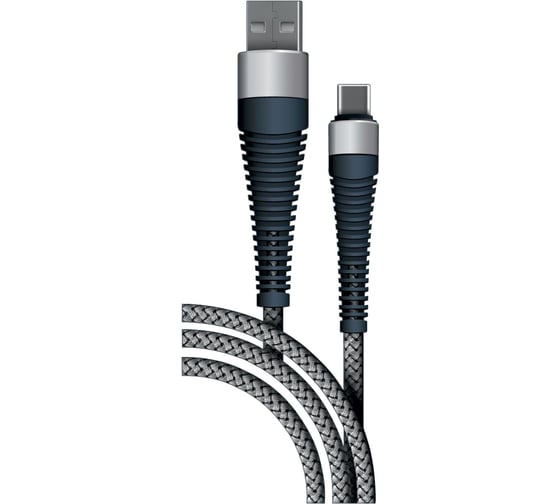 Дата-кабель BoraSCO Fishbone USB - Type-C, 3А, 1м, spaсe grey 38504