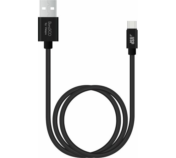 Дата-кабель BoraSCO USB - Type-C, 2А, 1м, черный 20545