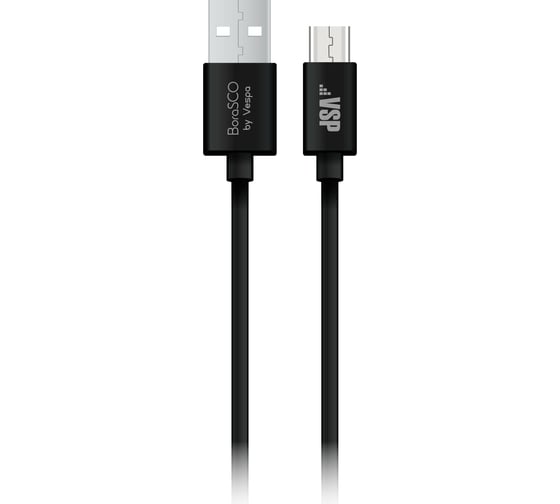 Дата-кабель BoraSCO USB - micro USB, 2А, 2м, черный 21973