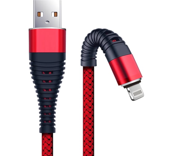 Дата-кабель BoraSCO Fishbone USB - 8 pin, 3А, 1м, красный 50185 1