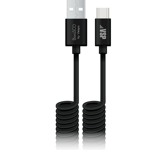 Дата-кабель BoraSCO USB - Type-C, 2А, 2м, витой, черный 21974