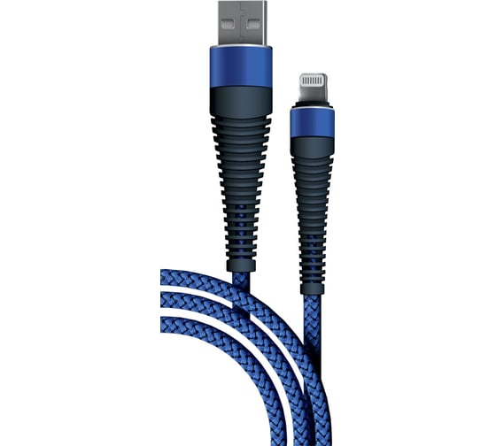 Дата-кабель BoraSCO Fishbone USB - 8 pin, 3А, 1м, темно-синий 38509 1
