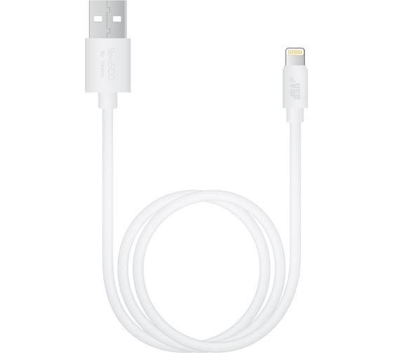 Дата-кабель BoraSCO USB - 8 pin, 1м, белый 37338