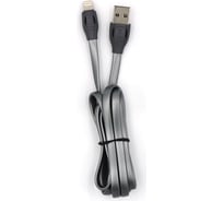 USB-кабель AM-8pin BYZ 1,2 метра, 2.4A, силикон, плоский, серый, 23750-BL-652BK