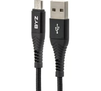 USB-кабель AM-microBM BYZ 1 метр, 5A, нейлон, чёрный, 23750-BC-029mBK