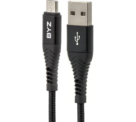 USB-кабель AM-microBM BYZ 1 метр, 5A, нейлон, чёрный, 23750-BC-029mBK