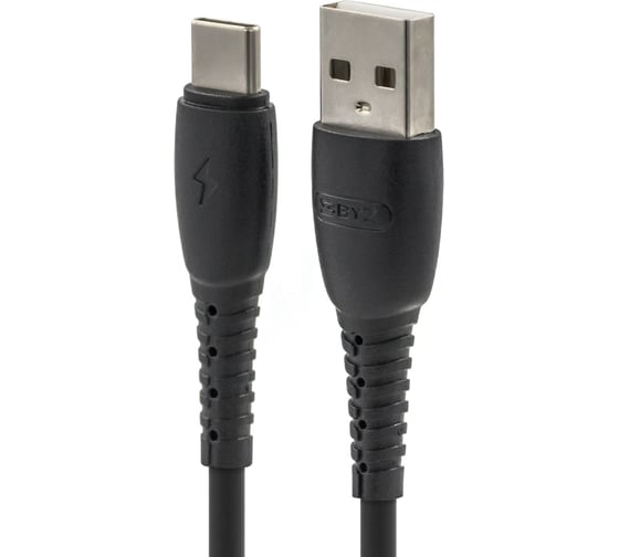 USB-кабель AM-Type-C BYZ 2 метра, 5A, ПВХ, чёрный 23750-BC-026tBK